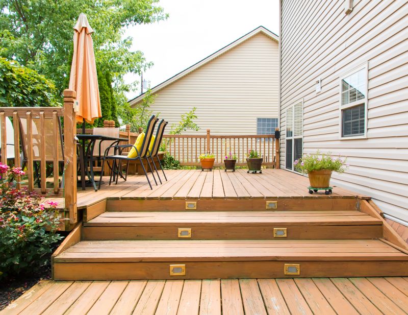 Wood Deck Stairs Installation