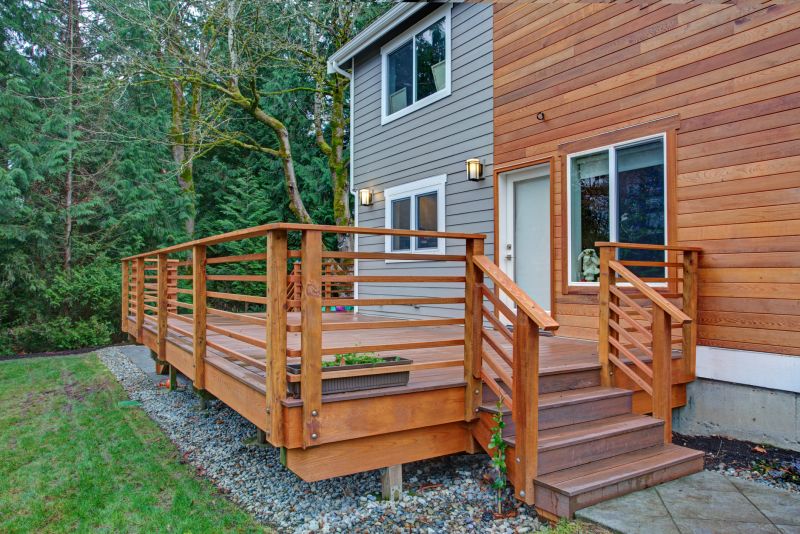 Wood Deck Stairs Installation