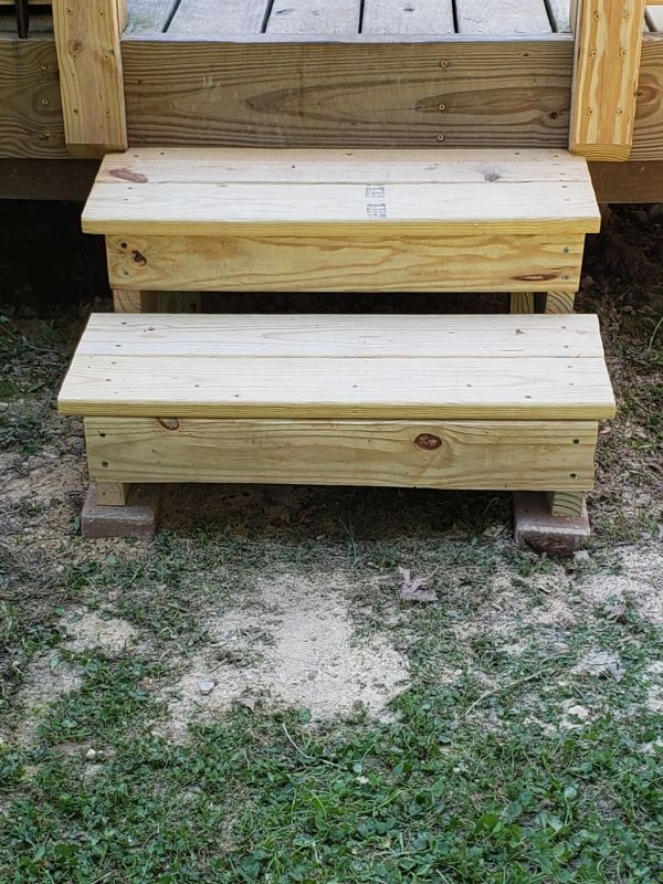 Wood Deck Stairs Installation