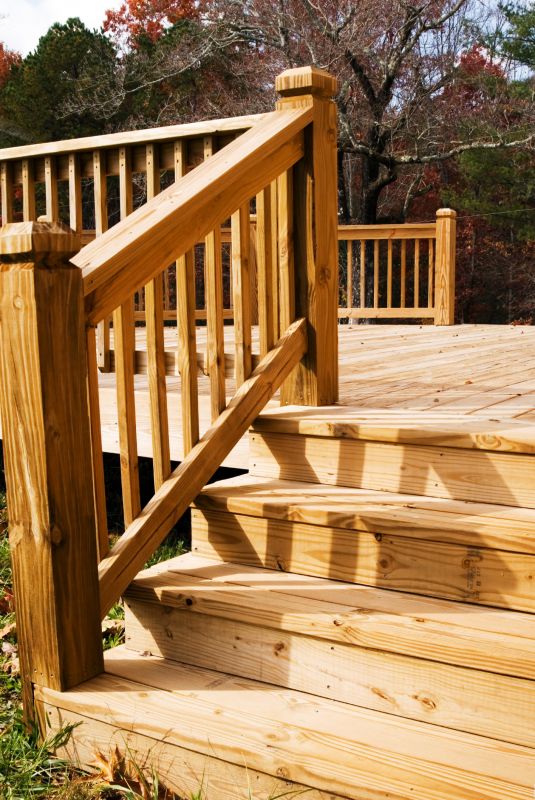 Wood Deck Stairs Installation