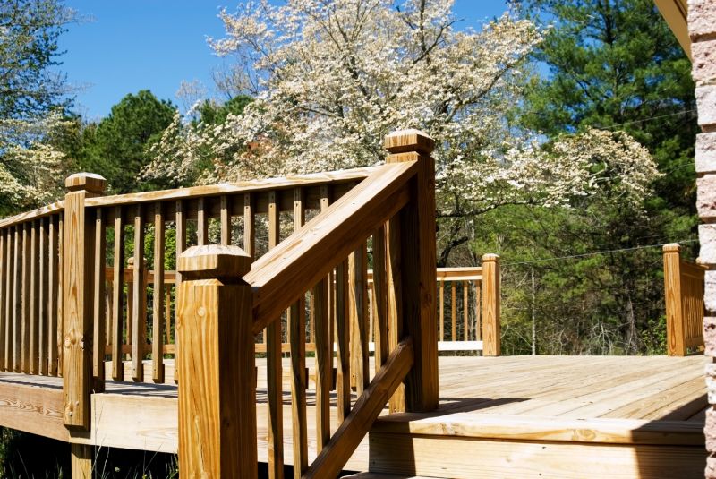 Wood Deck Stairs Installation