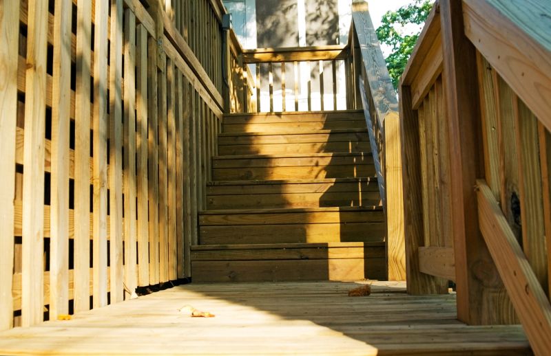 Wood Deck Stairs Installation