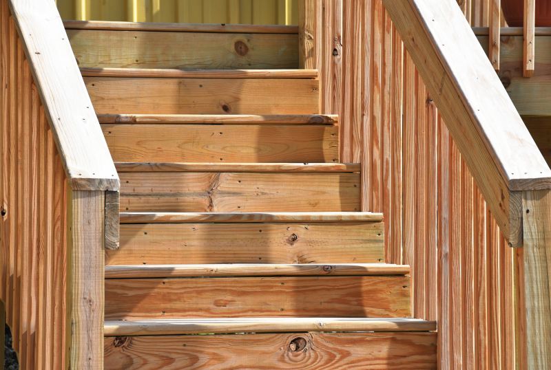 Completed Wood Deck Stairs